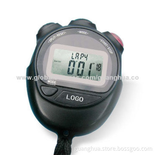 Novelty Design Digital Sport Stopwatch with LCD Panel, Display 8 Lap Times